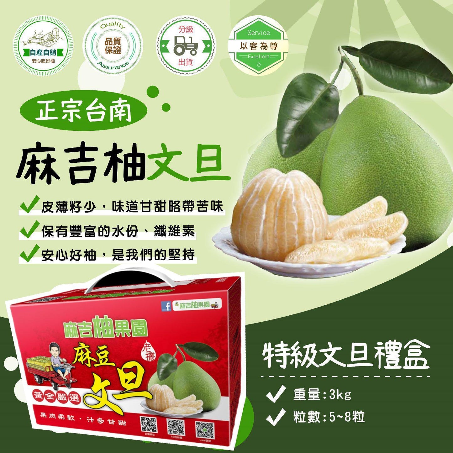 Madou Wendan - Taiwan Pomelo (3kgs/5-8pcs)