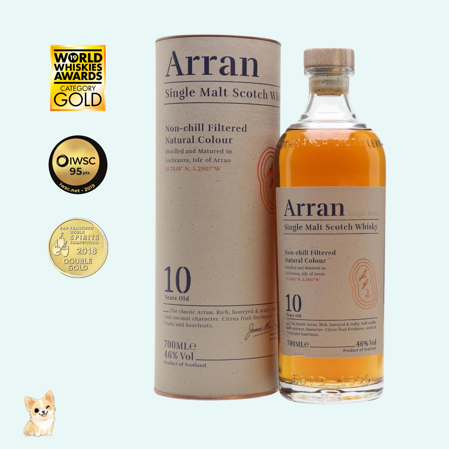 蘇格蘭 Arran 10 Years Old Single Malt 蘇格蘭威士忌 (700ml)