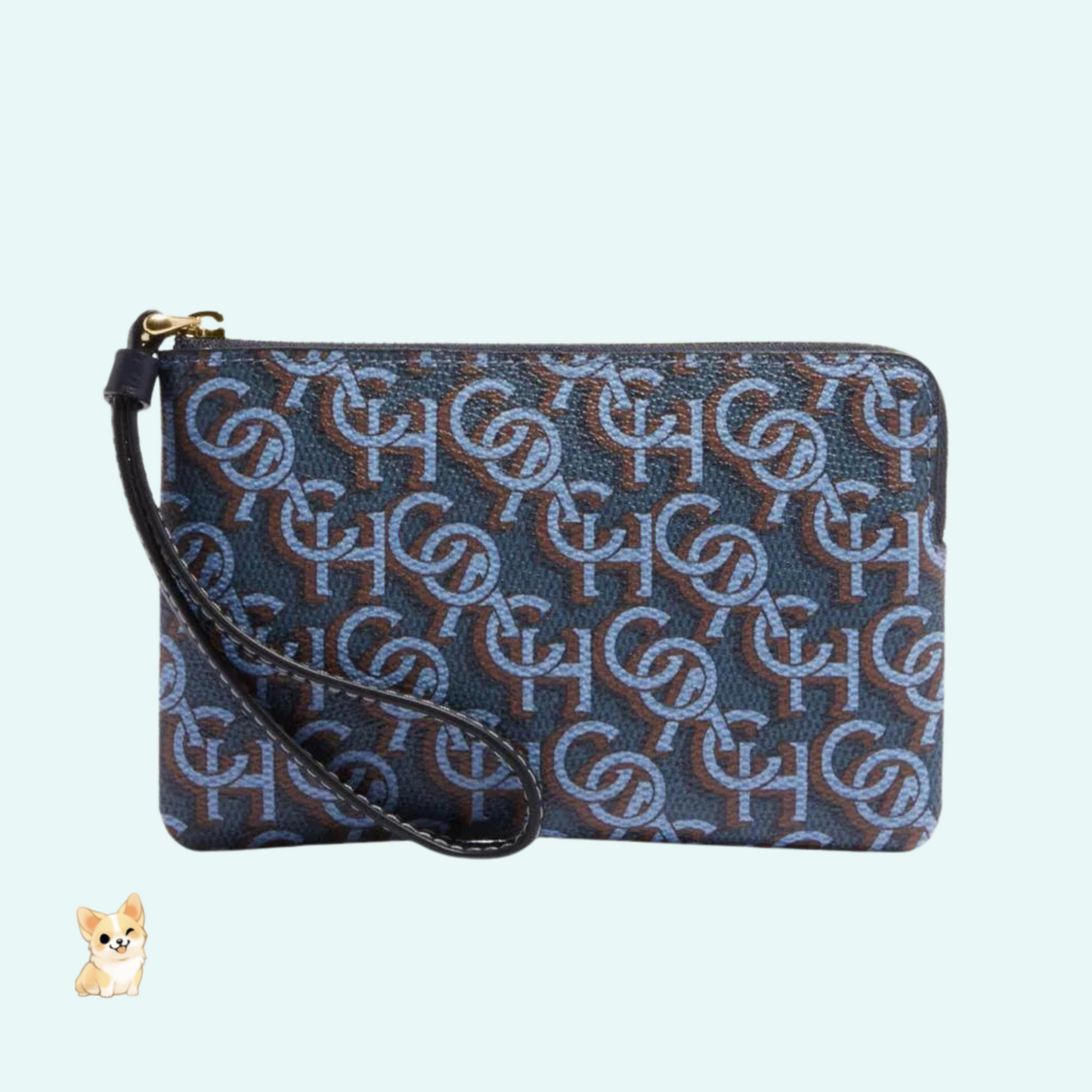 美國 Coach Signature Monogram 小型手腕包