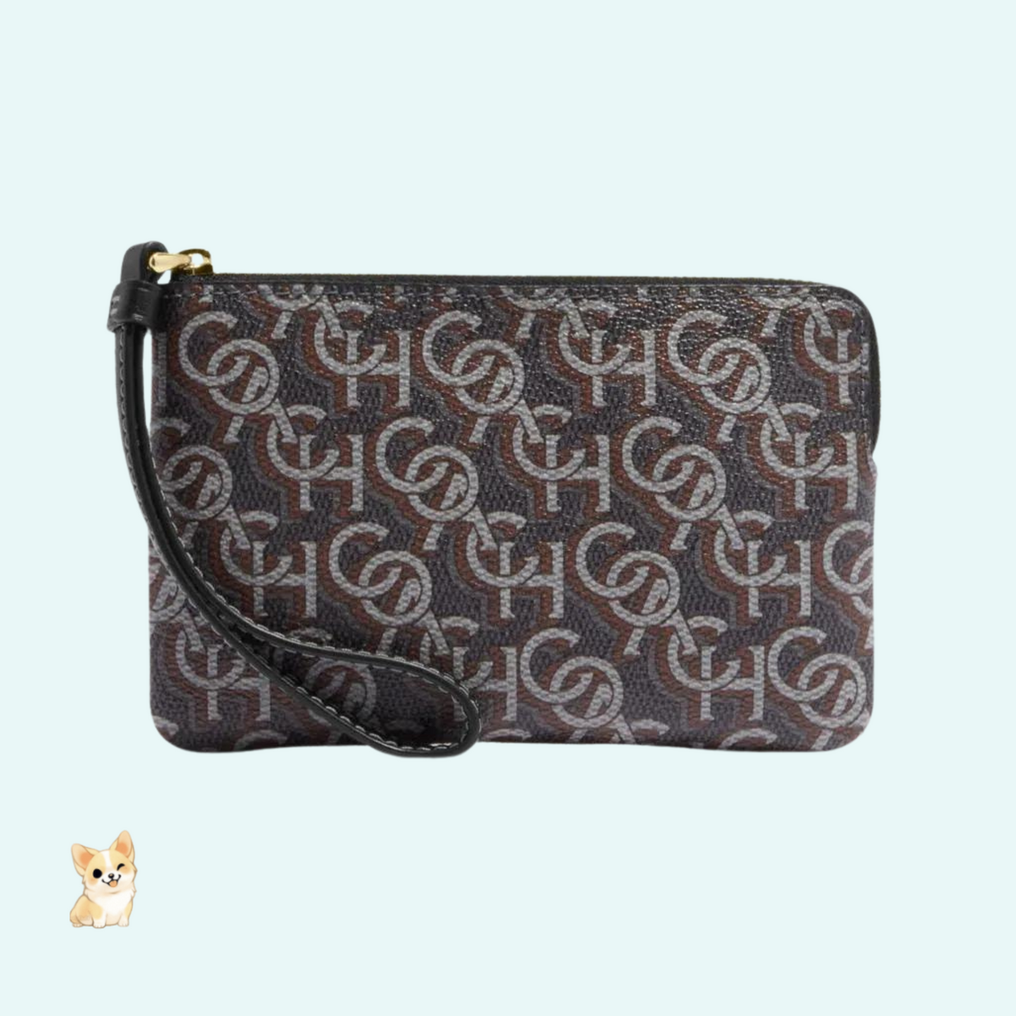 美國 Coach Signature Monogram 小型手腕包