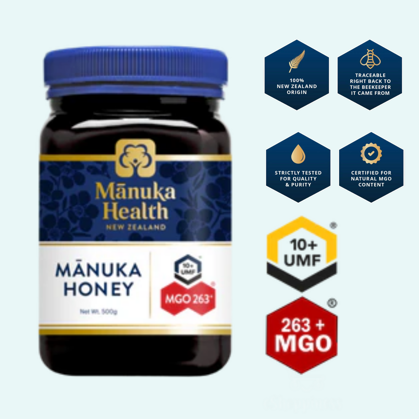 Manuka Health MGO 263+ Manuka Honey  (500g)