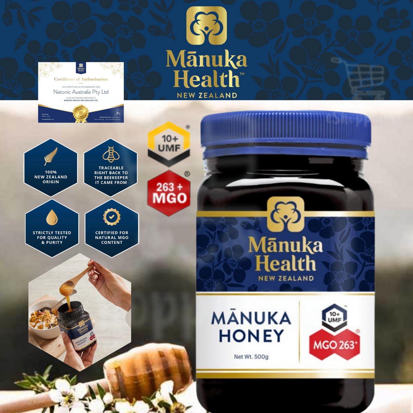 Manuka Health MGO 263+ Manuka Honey  (500g)