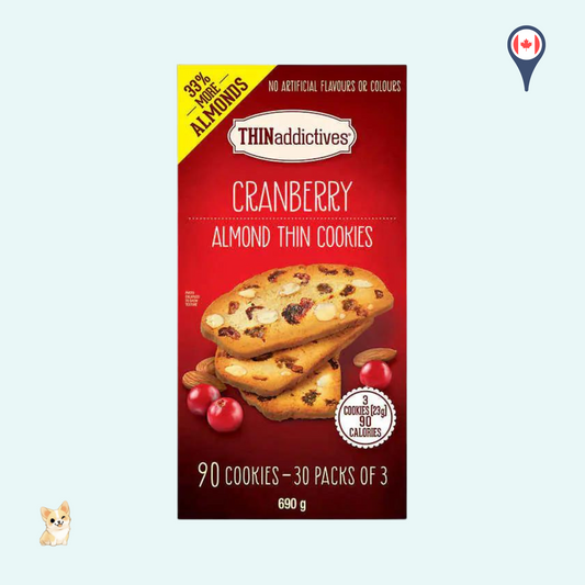 THINaddictives cranberry almonds thin cookies (690g)