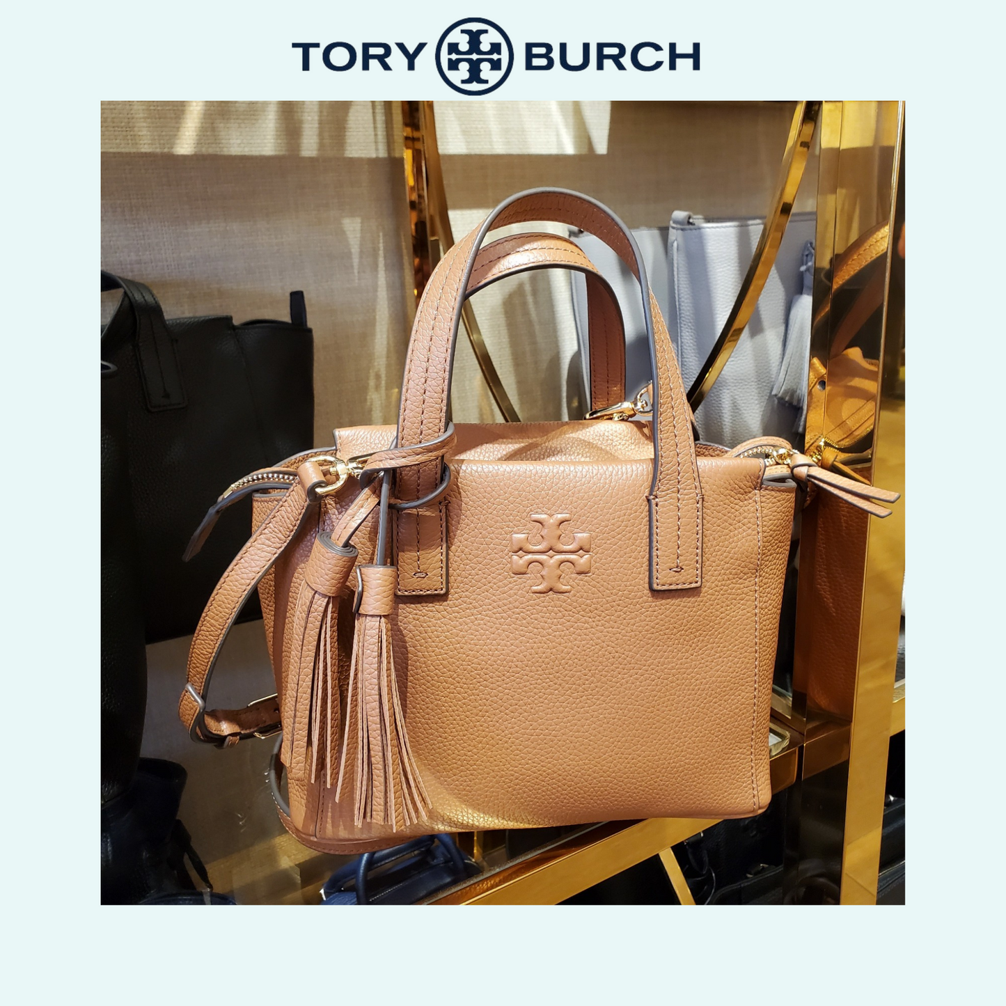 美國Tory Burch Thea Mini Slouchy軟綿綿(全真)荔枝皮