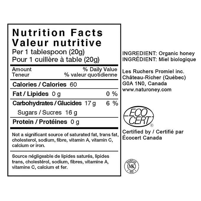 加拿大Naturoney 有機蜂蜜勁量裝 (1 kg)